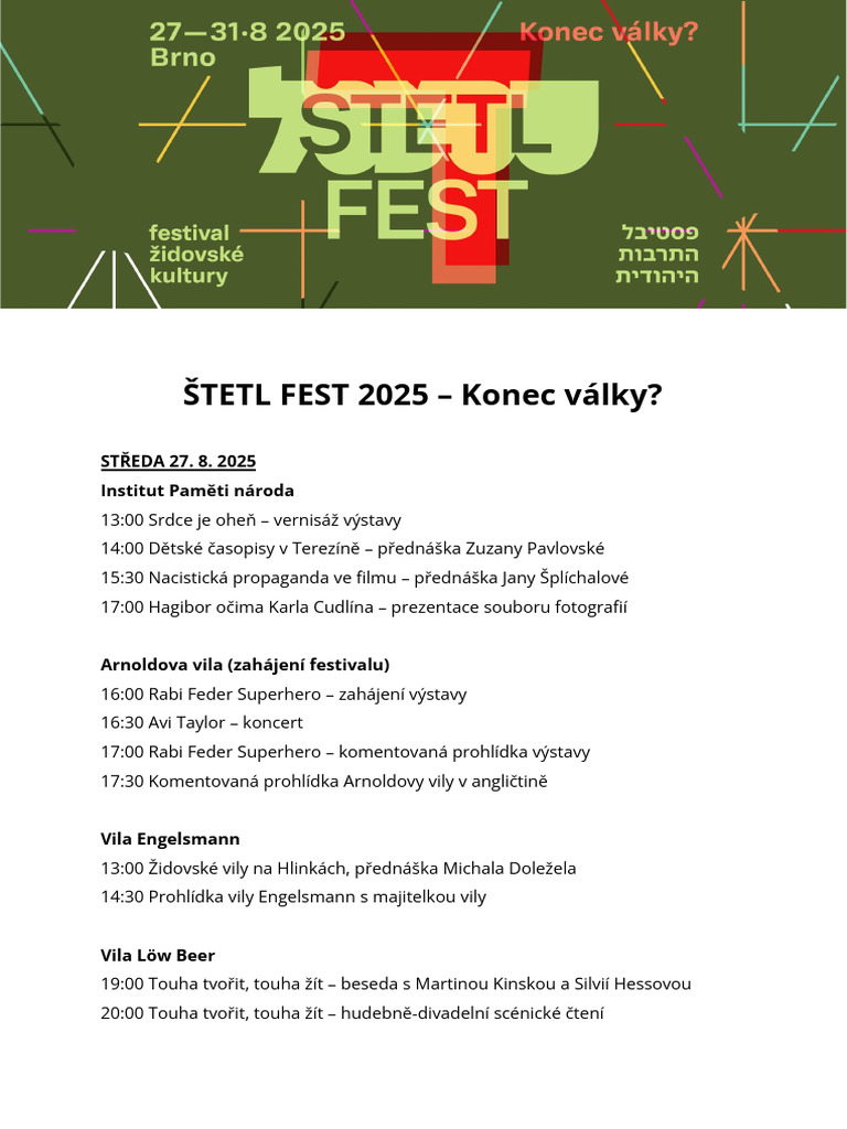Program Stetl Fest 2025 | PDF