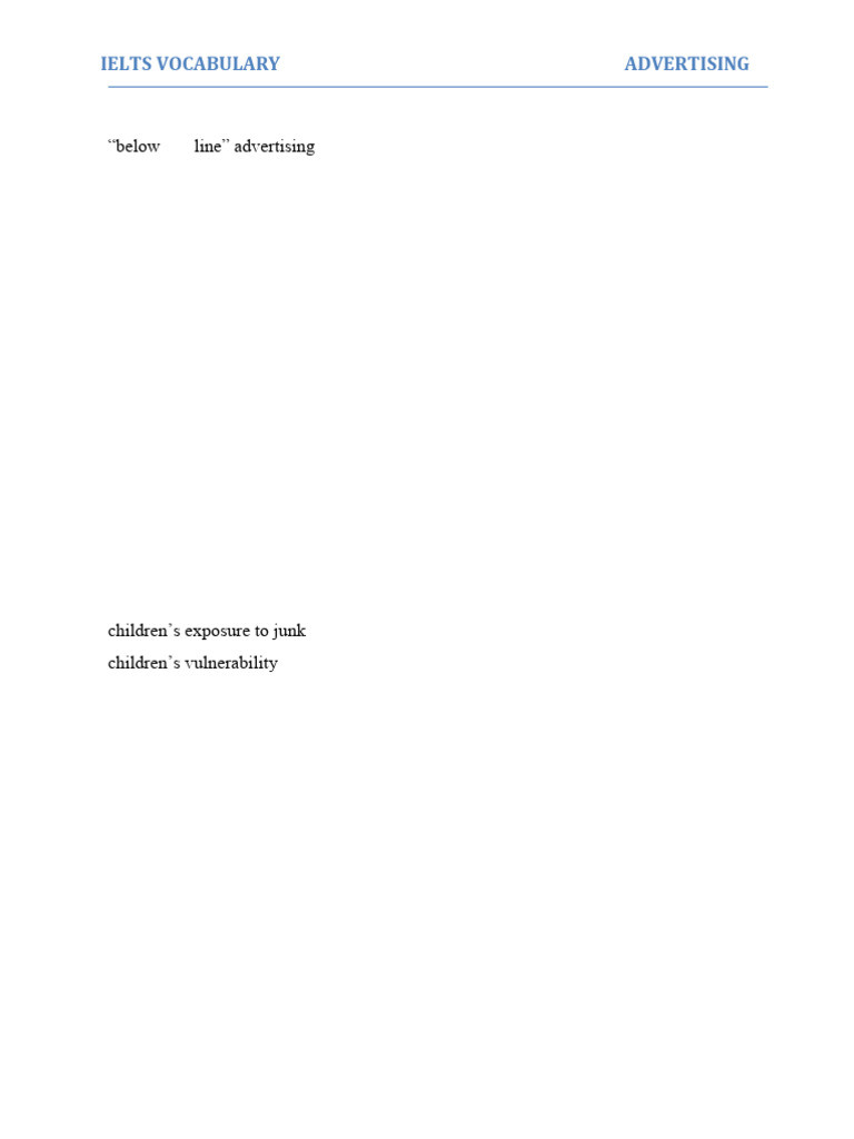 IELTS Vocabulary: Advertising Terms | PDF