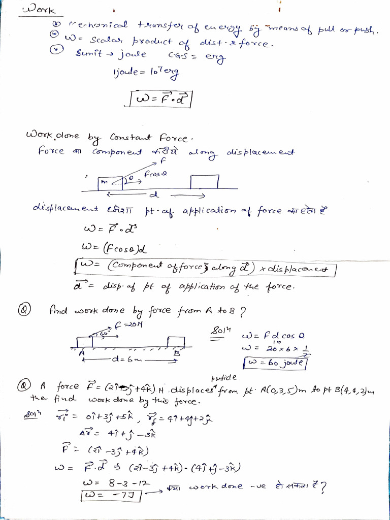 Work Done by Forces: Calculations and Examples | PDF | Force | Mass