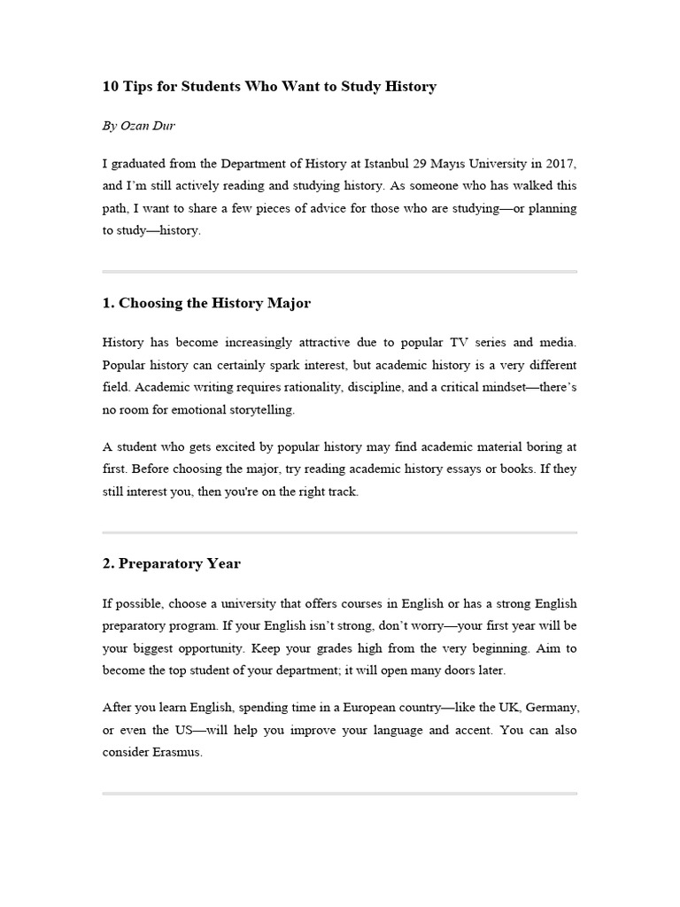 10 Essential Tips for History Students | PDF | Thesis