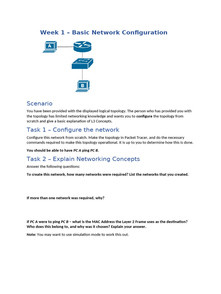Basic Network Setup and L3 Concepts Guide | PDF