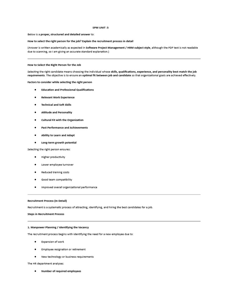 Recruitment Process and Candidate Selection | PDF | Leadership ...