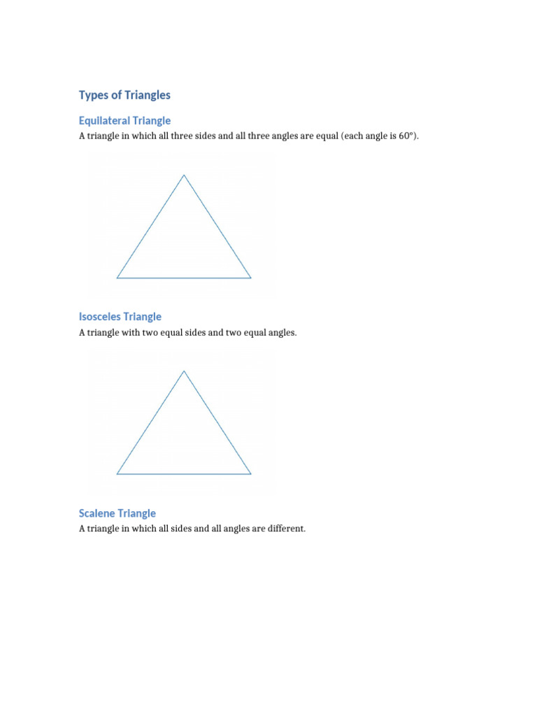 Types of Triangles Editable | PDF