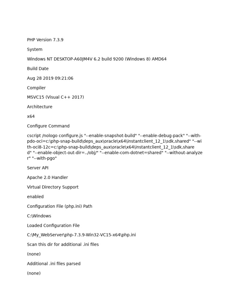 PHP 7.3.9 Configuration Overview | PDF | Transport Layer Security | Php