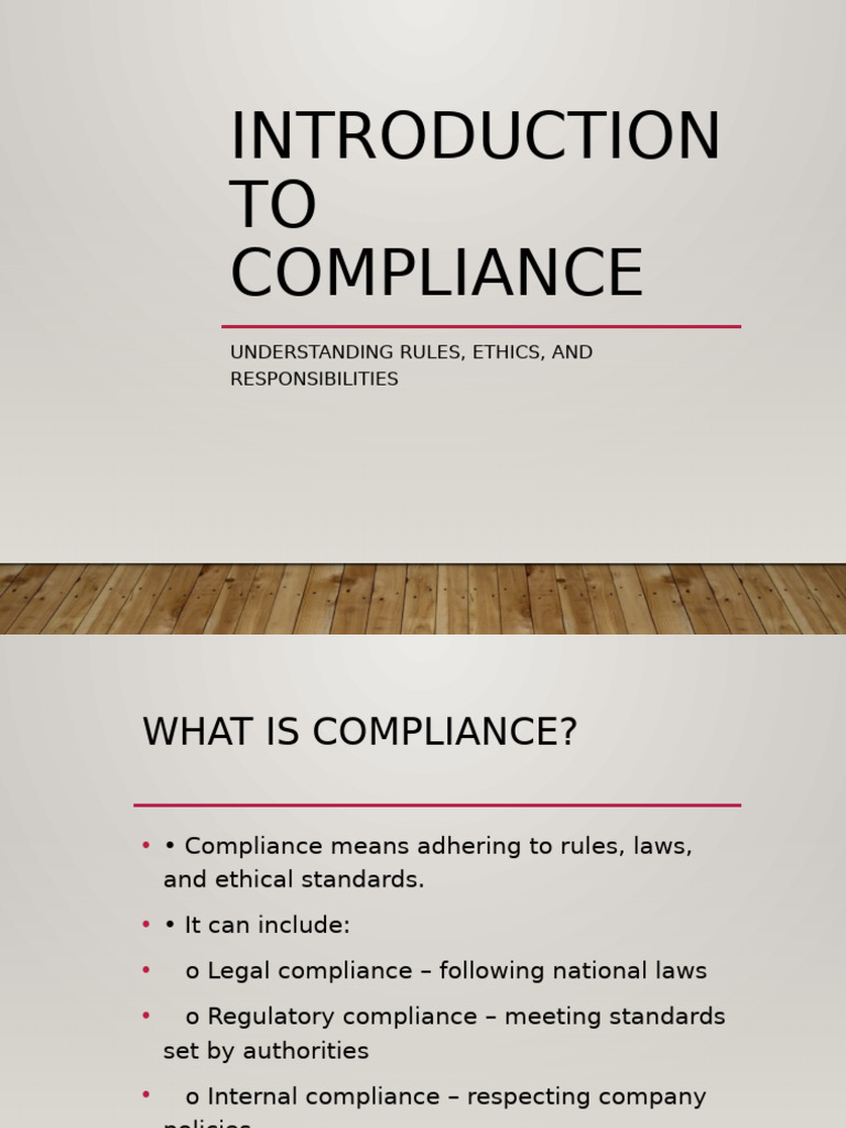 Understanding Compliance: Rules & Ethics | PDF