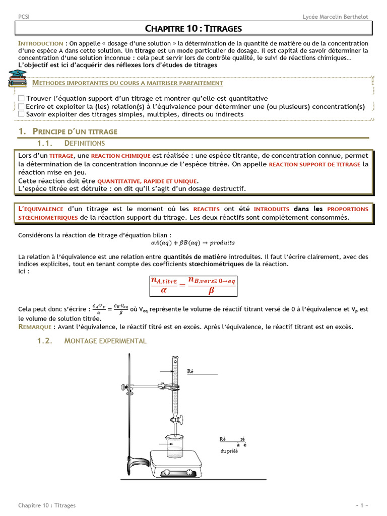 Titrages : Méthodes et Applications | PDF | Titrage | Chimie