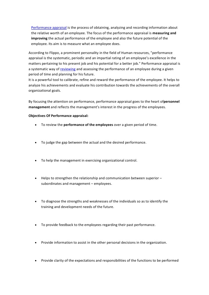 Understanding Performance Appraisal Process | PDF