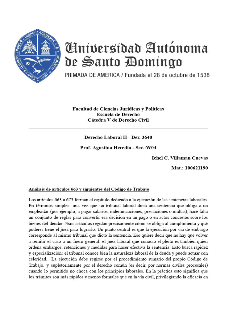 Ejecución de Sentencias Laborales en el Código | PDF | Derecho laboral ...