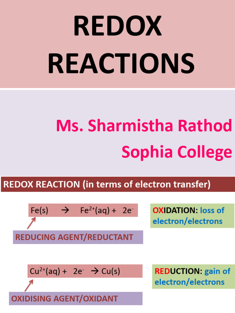 Understanding Redox Reactions and Electrochemistry | PDF | Redox ...