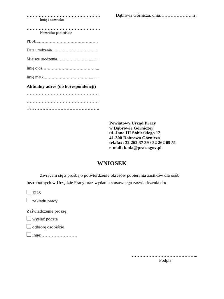 Wniosek o Druk RP-7 | PDF