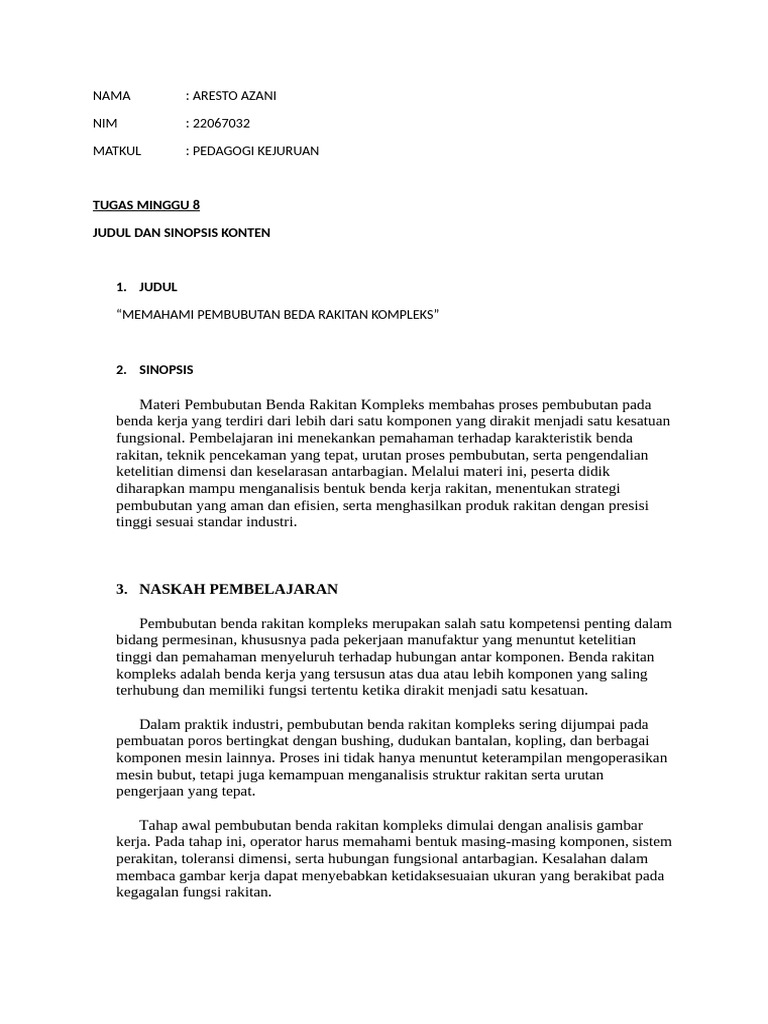 Pembubutan Benda Rakitan Kompleks | PDF