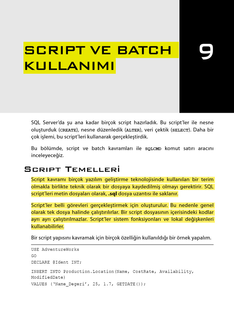#8 - Script Ve Batch Kullanımı | PDF