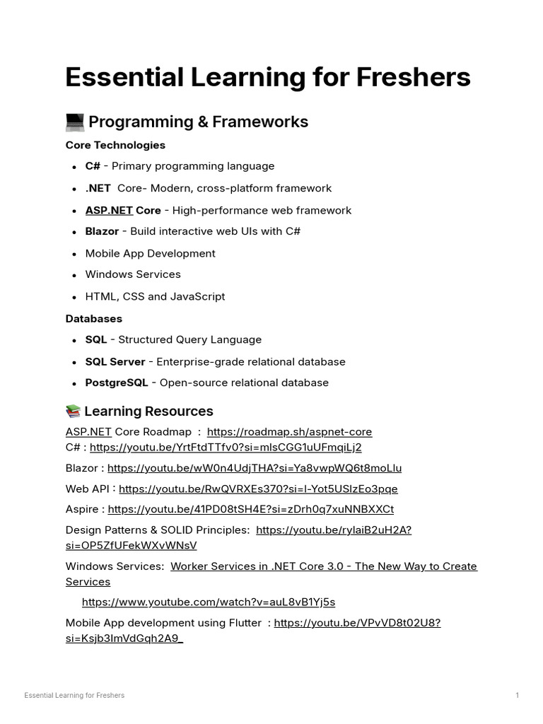 Essential - Learning Module - 2026 Batch | PDF | Computing | Software