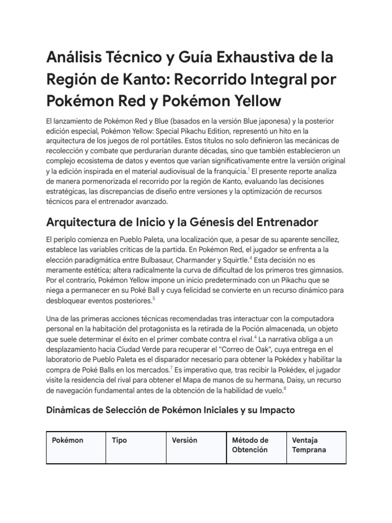 Guía Completa de Kanto en Pokémon Red/Yellow | PDF | Pokémon