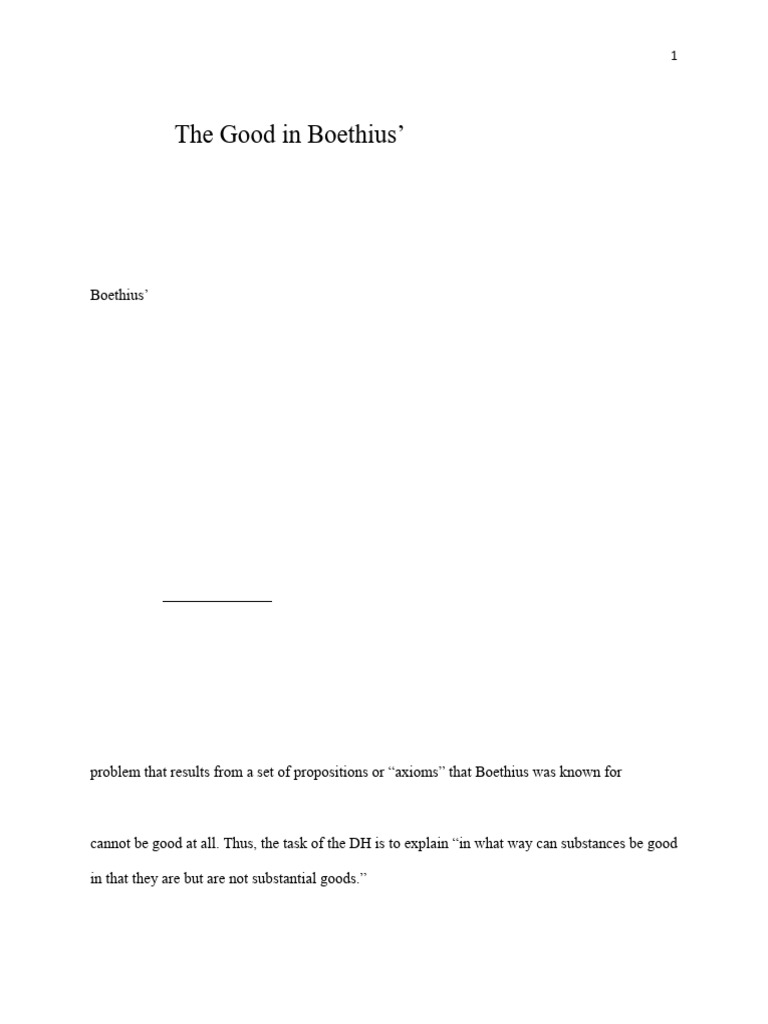 Boethius on Finite Goodness Explained | PDF | Existence | Substance Theory