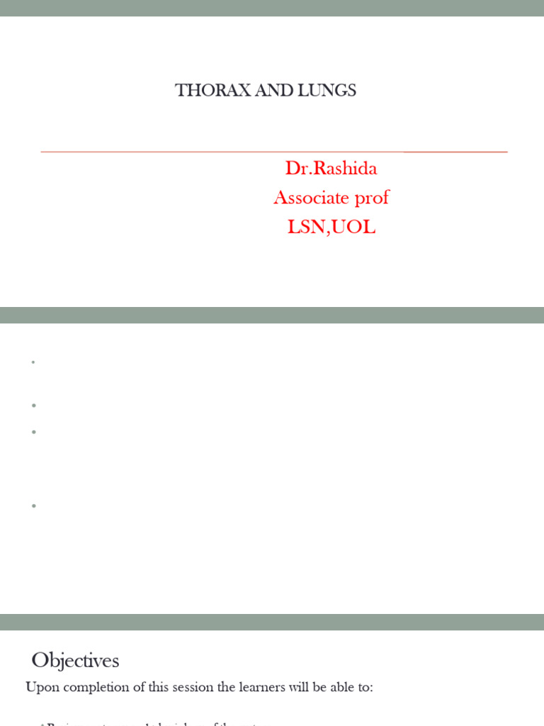 Thorax and Lungs Health Assessment Guide | PDF | Cough | Thorax