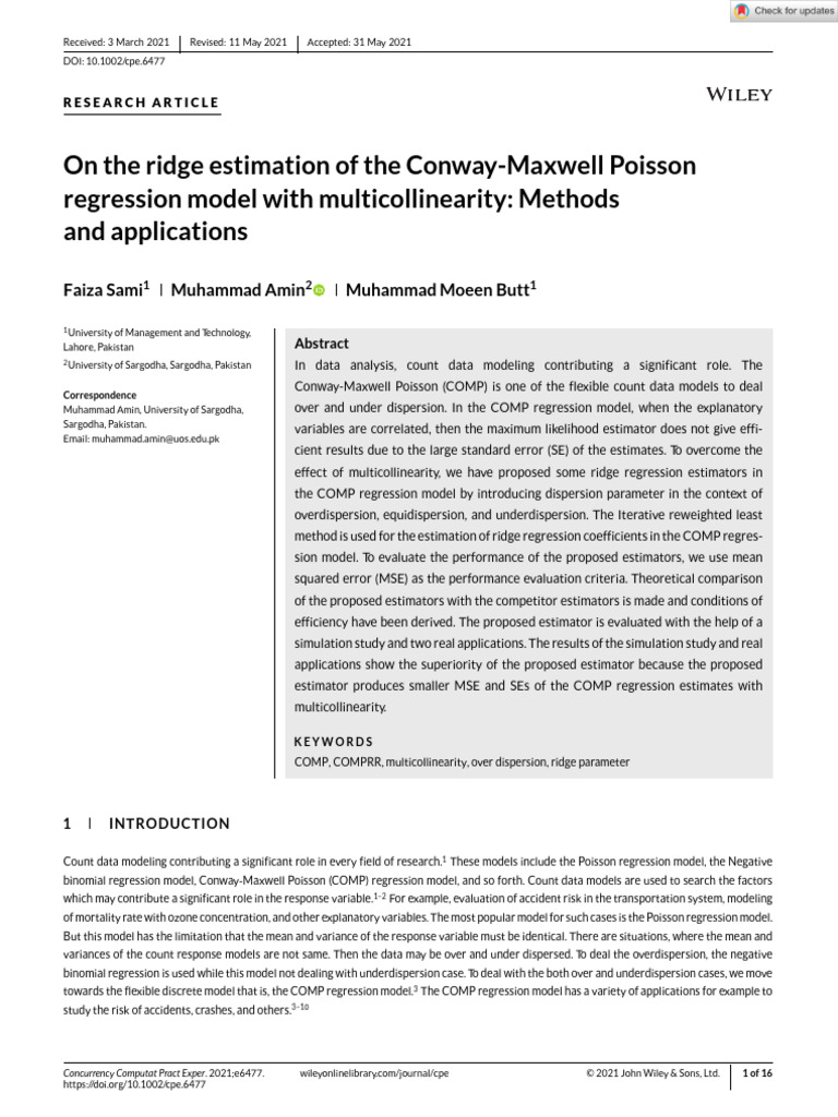 Ridge Estimator For COMPRM | PDF | Regression Analysis | Multicollinearity