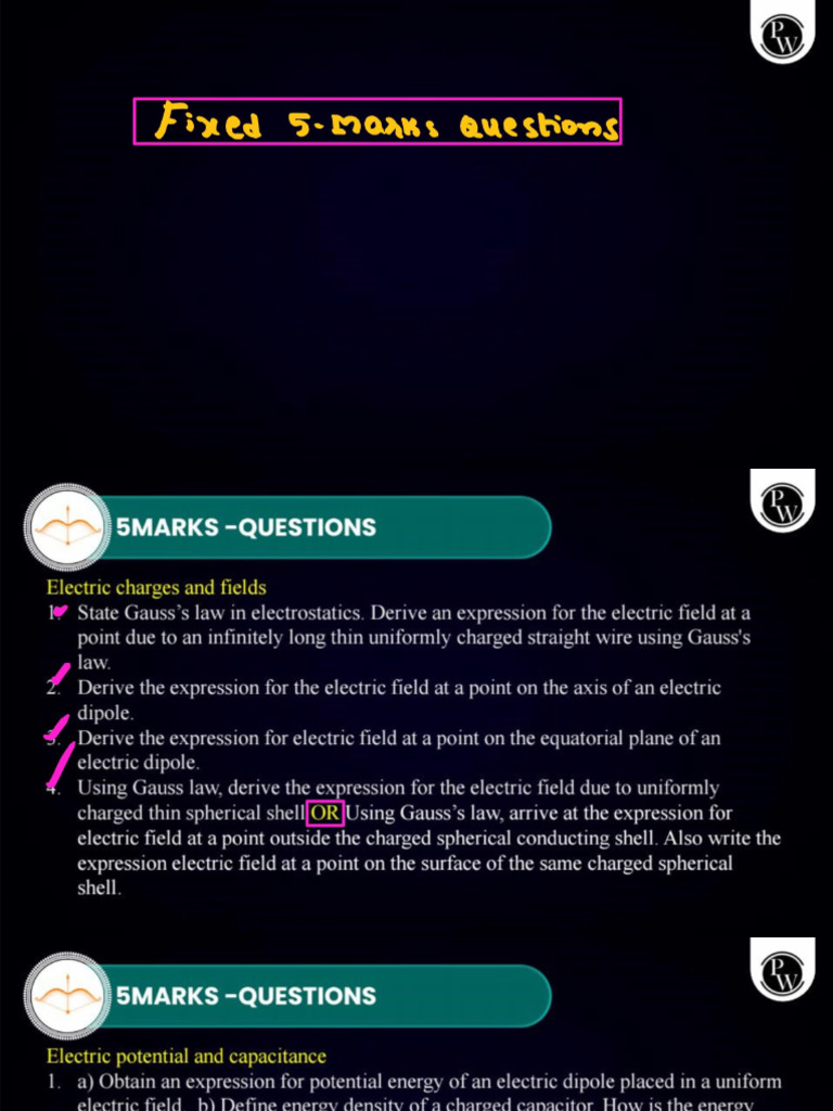 19.Pakka 5 Marks Derivations Marks Questions_Notes (1) | PDF