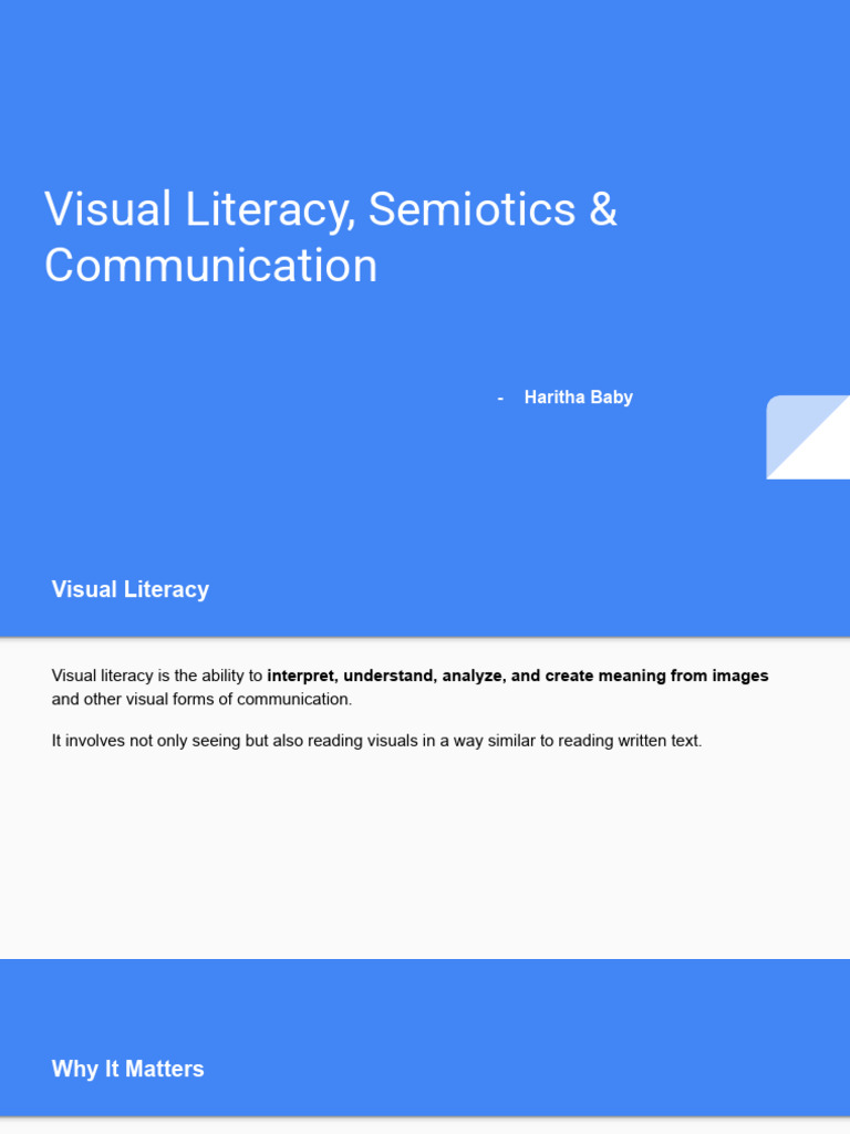 Visual Literacy, Semiotics & Communication | PDF | Communication | Symbols