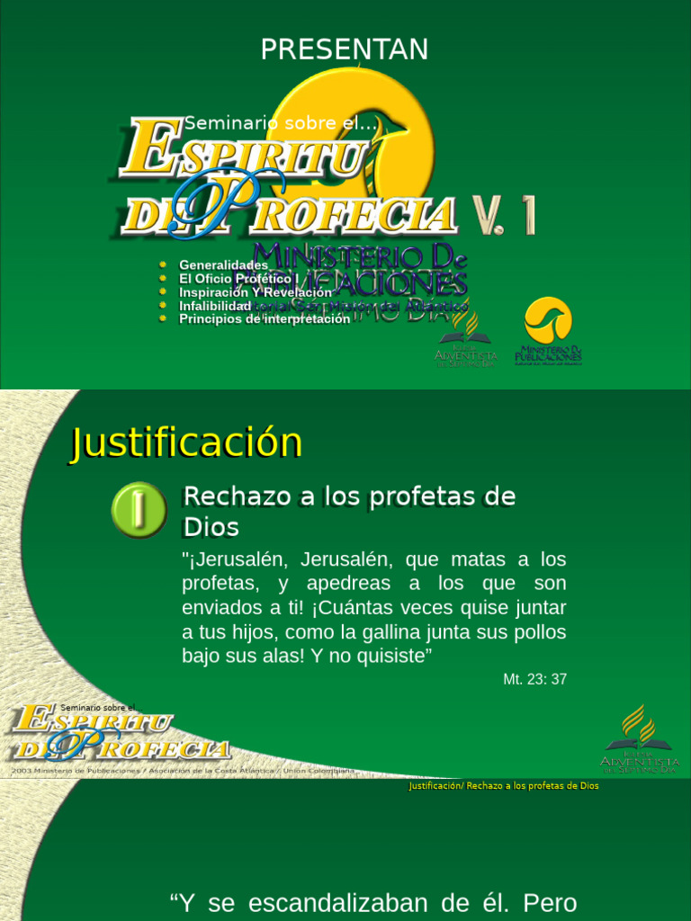 Seminario 1 y 2 Espiritu de Profecia - 103820 | PDF | Profecía | Biblia