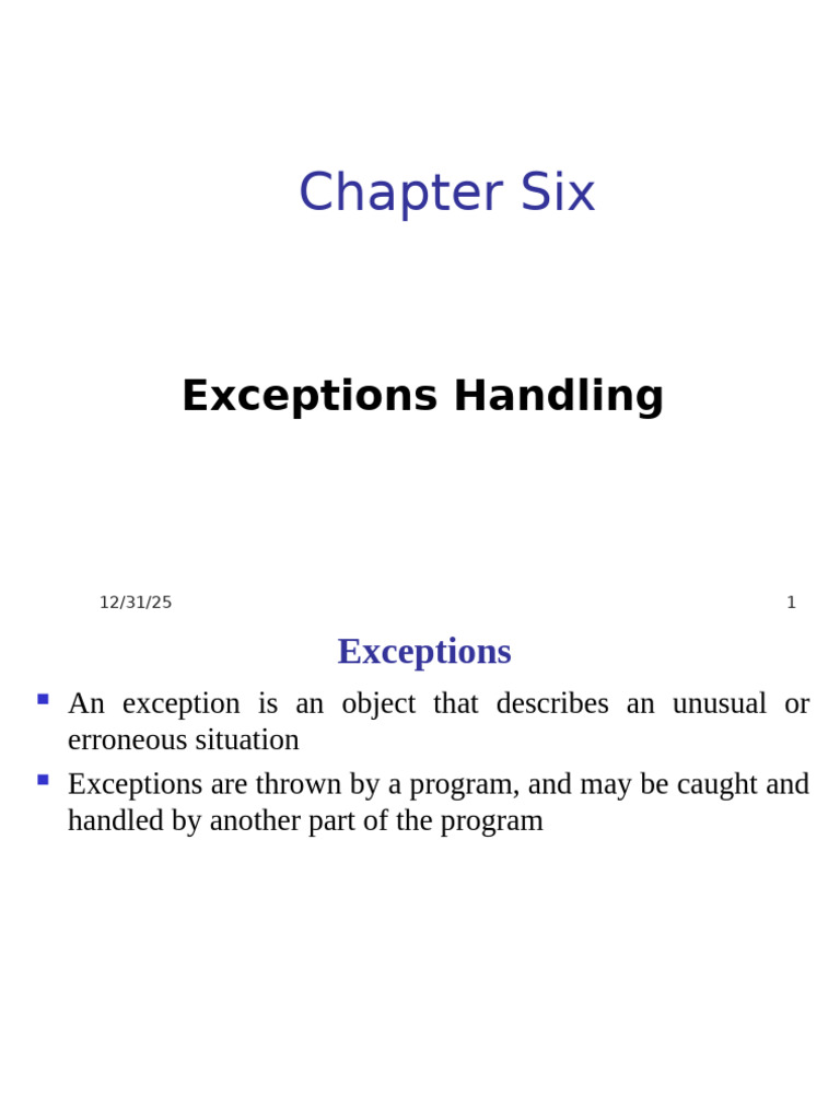 Exception Handling-Chapter 4 | PDF | Computing | Systems Engineering