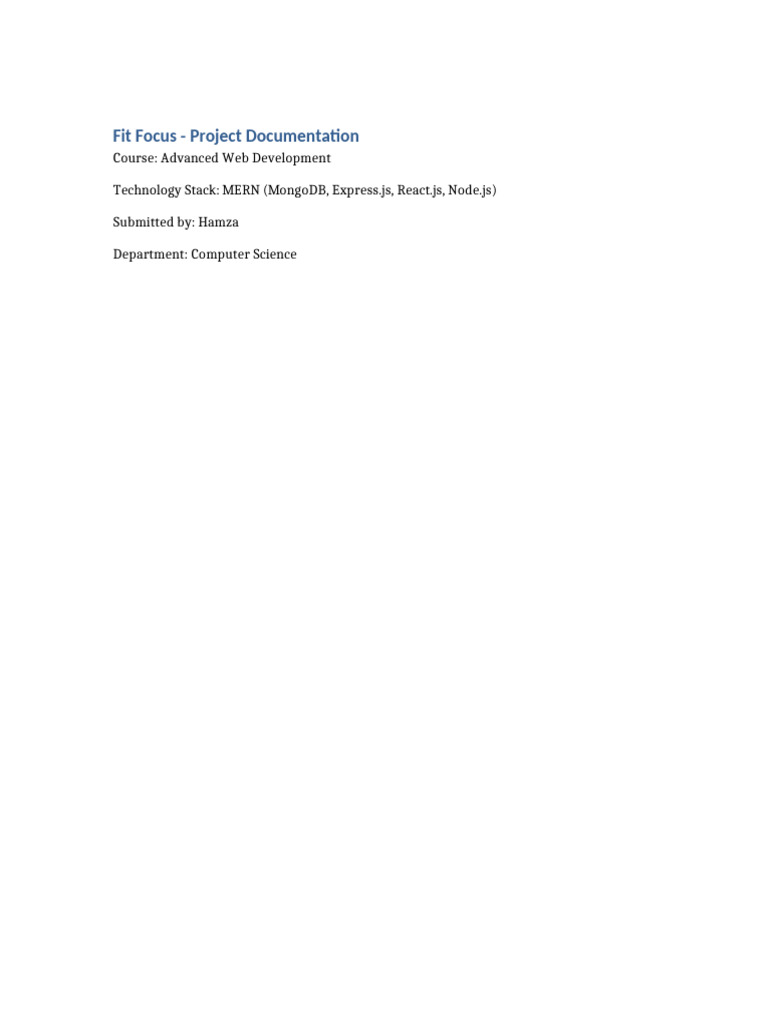 Fit_Focus_Project_Documentation | PDF | Databases | Web Development