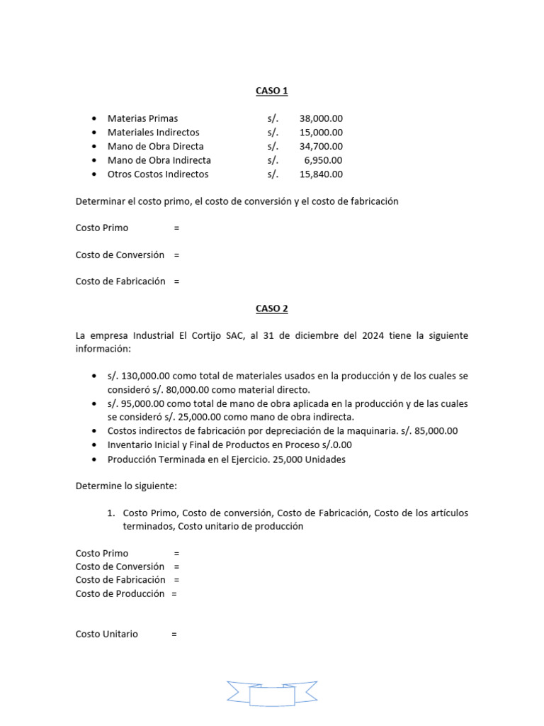 Semana 1-Practica de Costos i | PDF | Estado de resultados | Economias