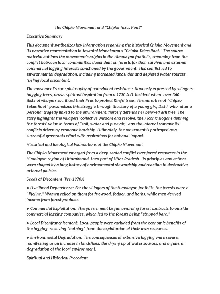 Chipko Movement: Roots and Impact | PDF