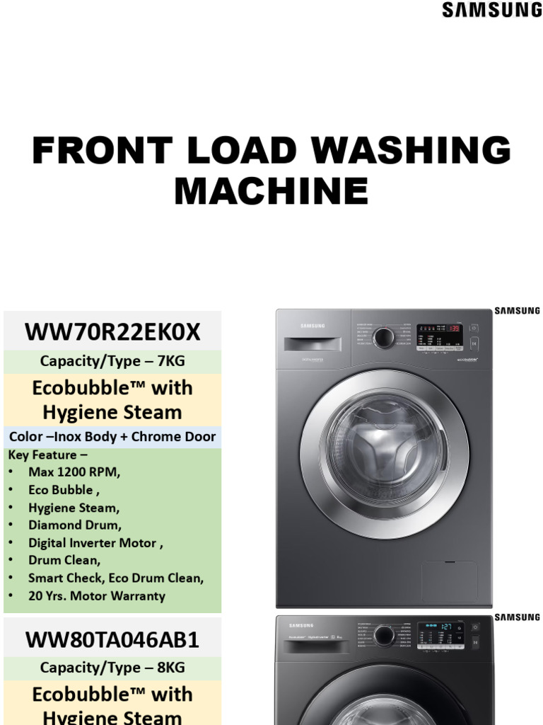 WM - Front Load Washing Machine -Sep2024 | PDF | Motor Vehicle | Car