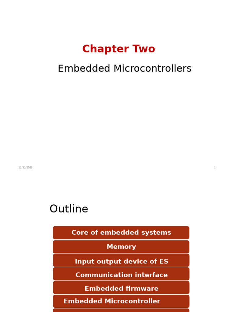 Lecture - 2 Embedded Microcontrollers | PDF | Microcontroller ...