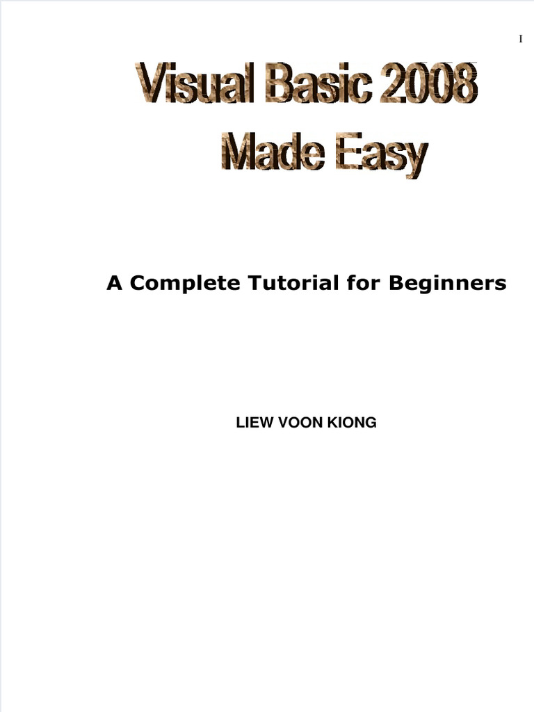 Beginner's Guide to Visual Basic 2008 | PDF | Basic | Computer Programming