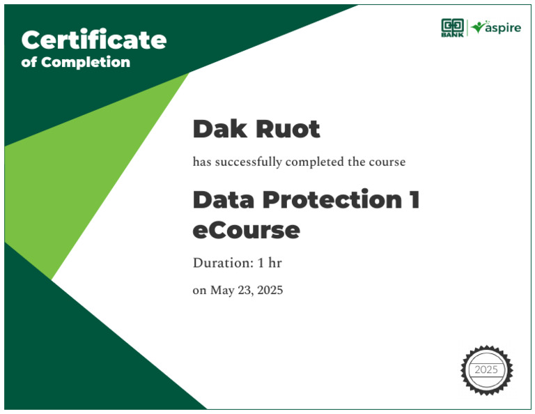 Data Protection 1 ECourse (1) | PDF