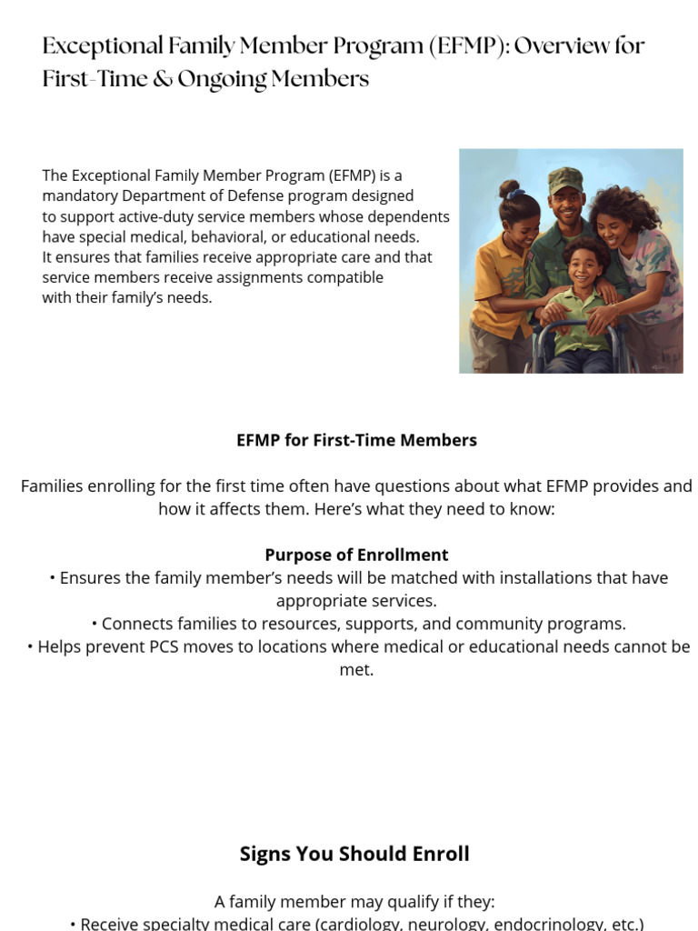 Exceptional Family Member Program (EFMP) Overview for First-Time ...