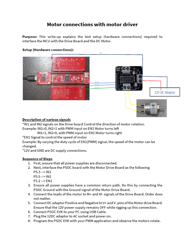 Motor Driver Connection Guide | PDF