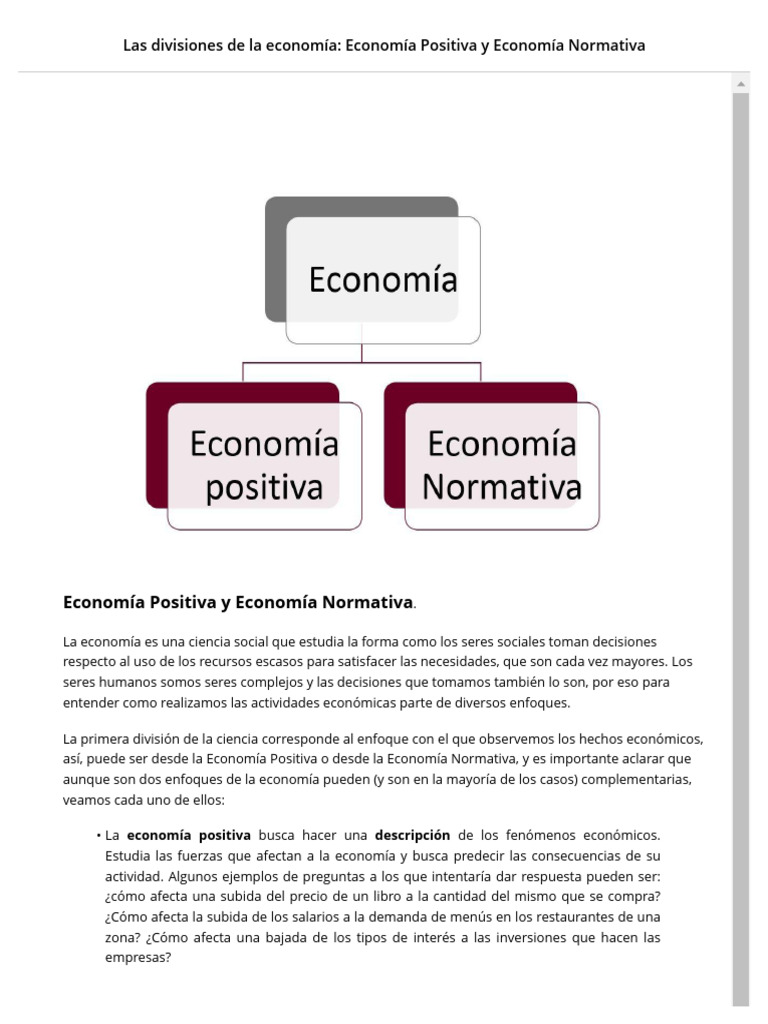 Economía Positiva vs Normativa: Claves | PDF | Ciencias económicas ...