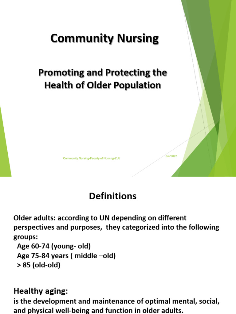 7- promotig the health of older population | PDF | Ageing | Chronic ...