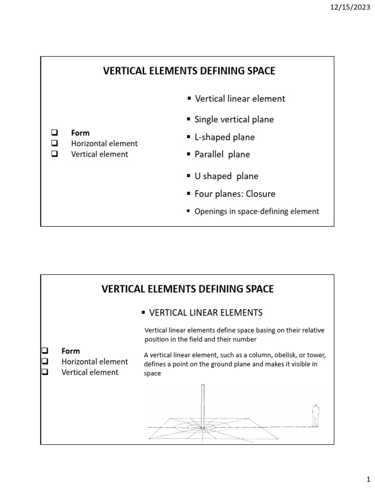 Vertical Elements in Spatial Design | PDF | Space