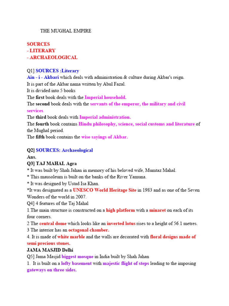 Overview of the Mughal Empire | PDF | Mughal Empire