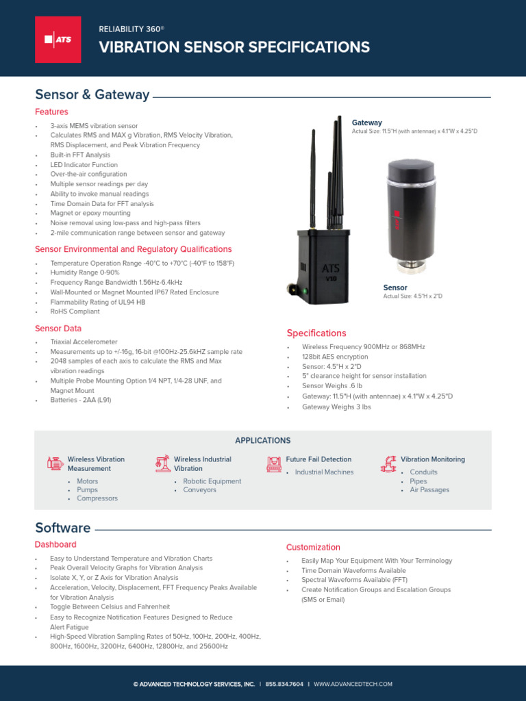 Vibration Sensor Specifications Guide | PDF | Sensor | Root Mean Square