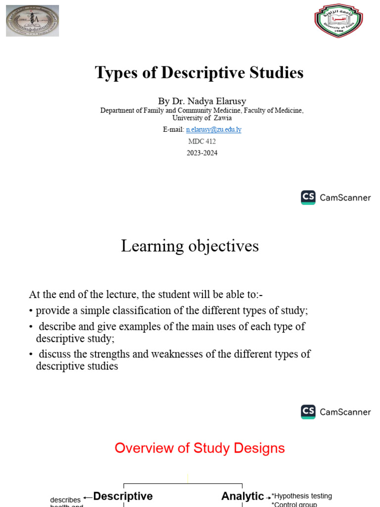 Types of Descriptive Study Designs | PDF | Prevalence | Hiv/Aids