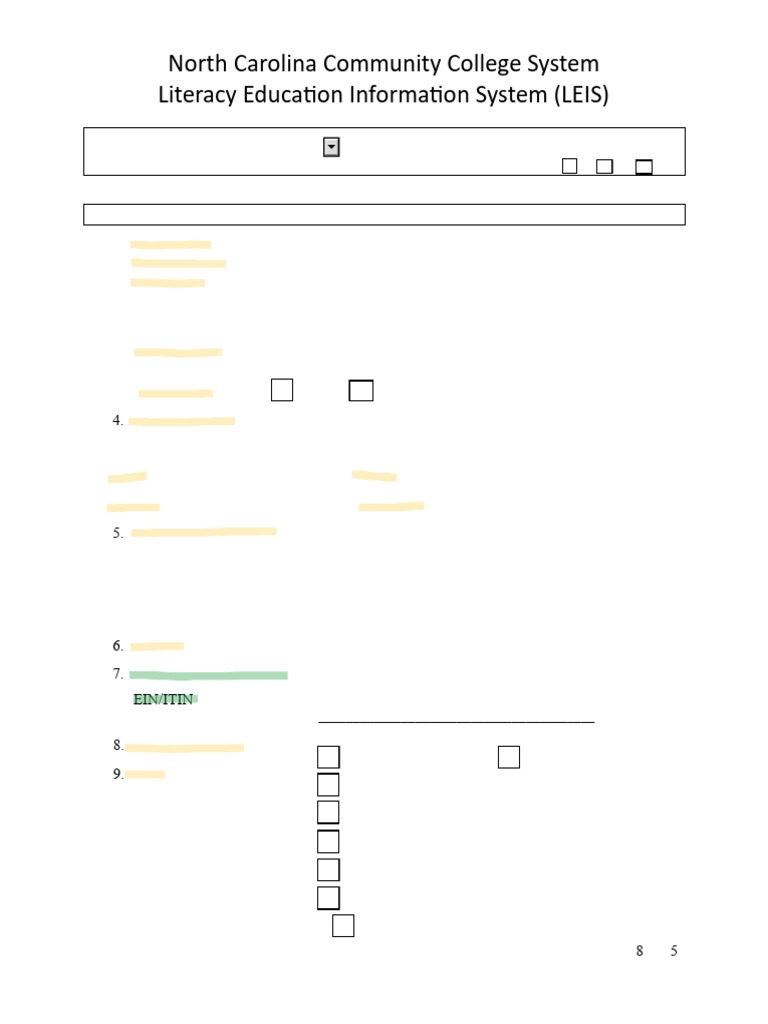 North Carolina Literacy Education Form | PDF