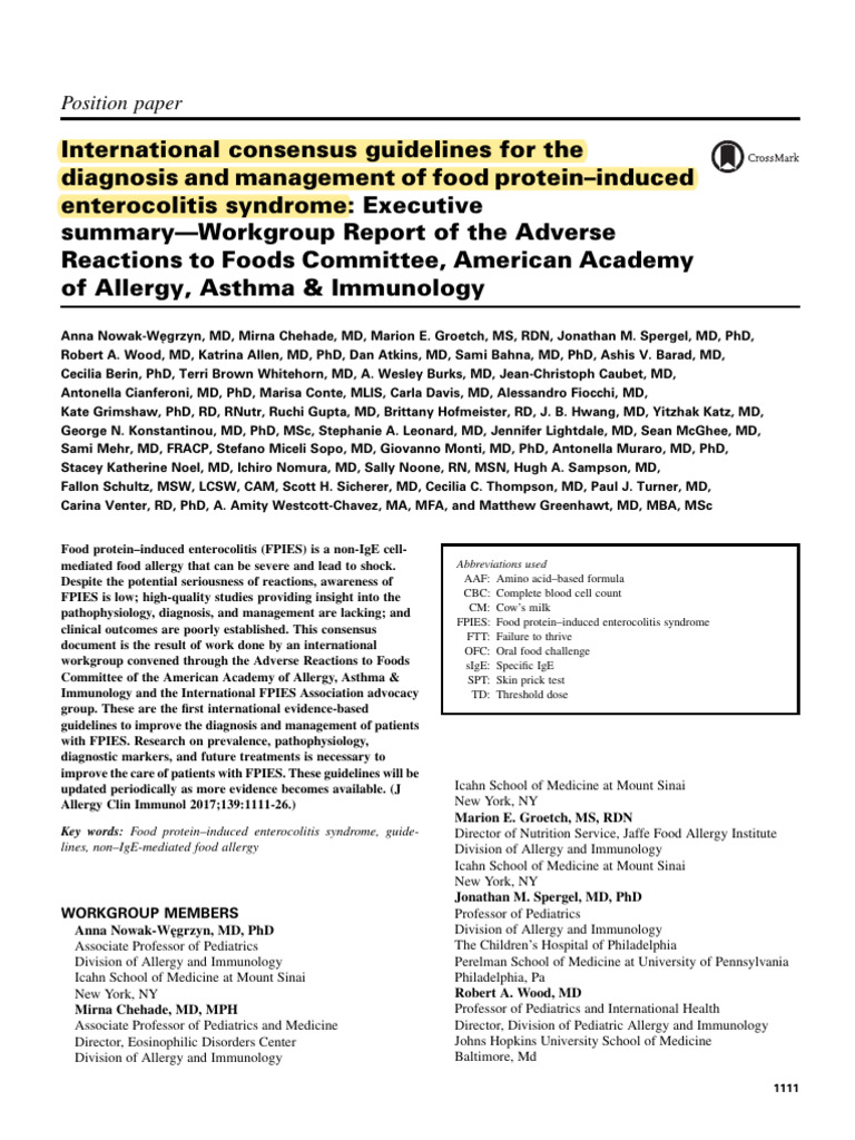 SEIPA International Consensus. Nowak-Wegrzyn Et Al. JACI 2017 | PDF ...
