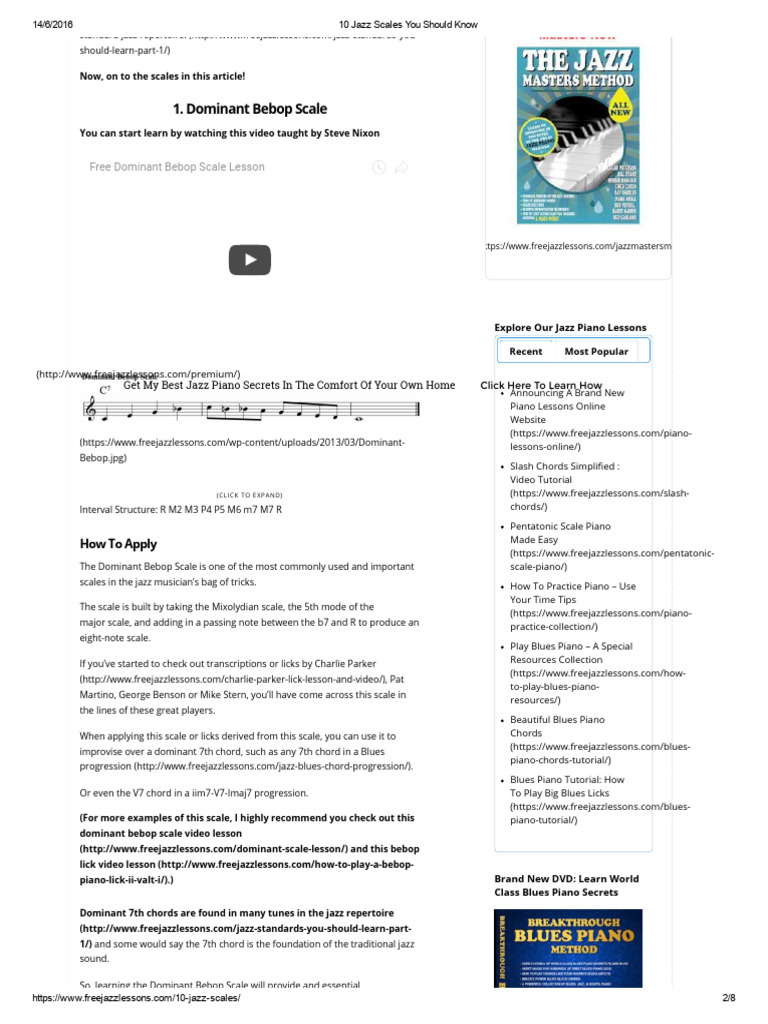 Essential Jazz Scales for Musicians | PDF | Jazz | Chord (Music)