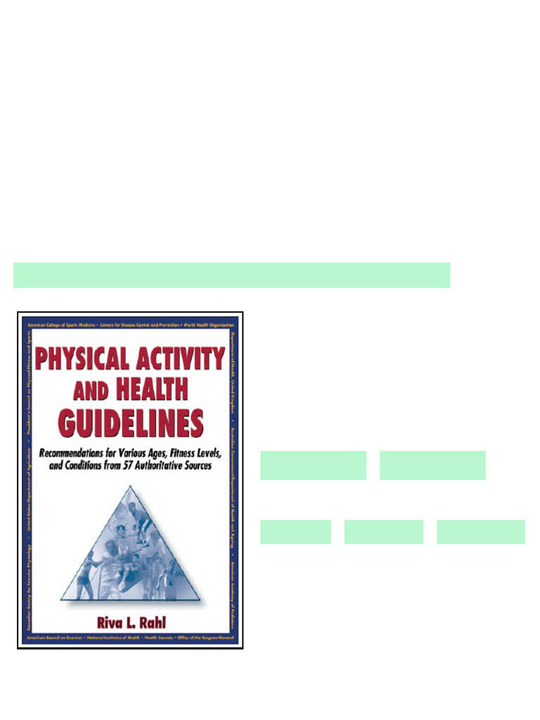 Physical Activity and Health Guidelines Recommendations for Various ...