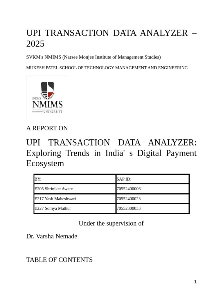 UPI Transaction Data Analysis Report | PDF | Time Series | Data Analysis