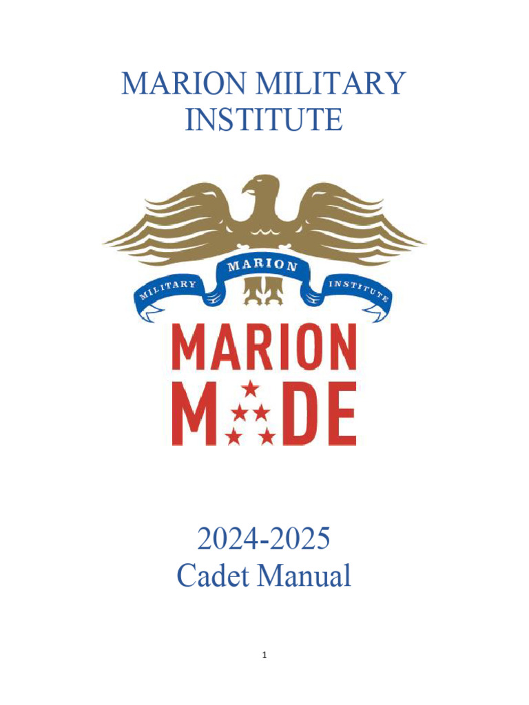 Marion Military Institute Cadet Manual 2024-2025 | PDF