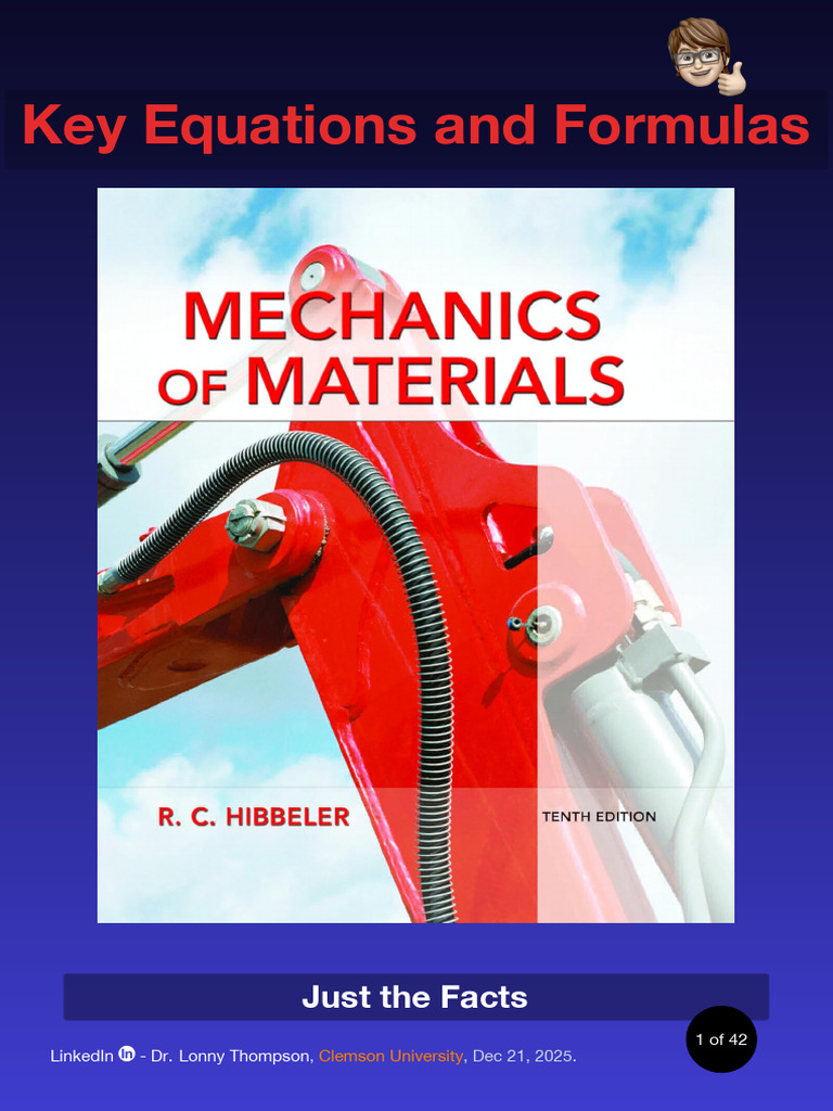 Mechanics of Materials Formulas Guide | PDF | Beam (Structure) | Stress ...