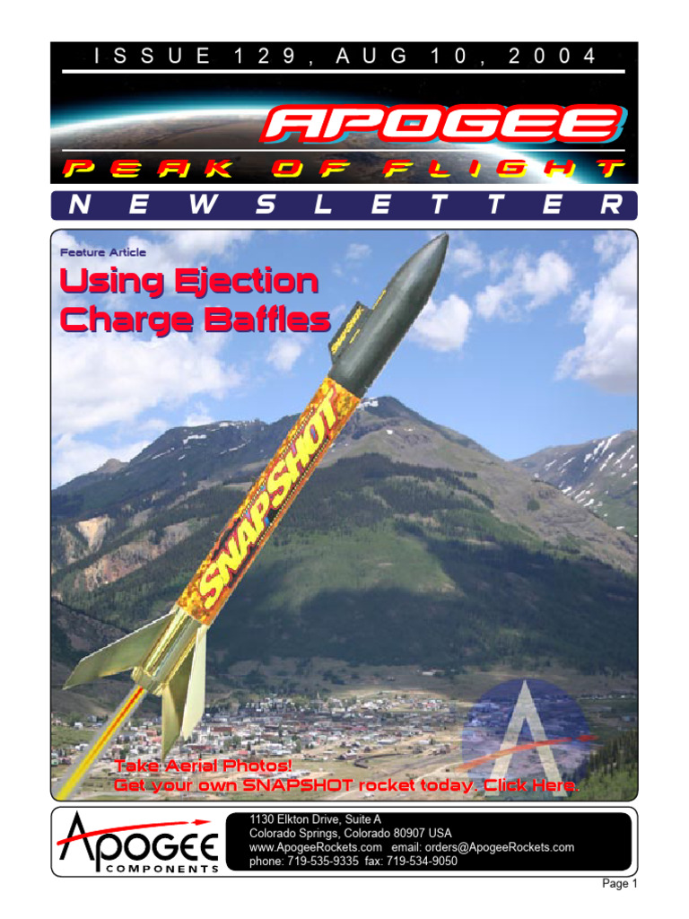 Ejection Charge Baffles for Rockets | PDF | Rocket | Parachute