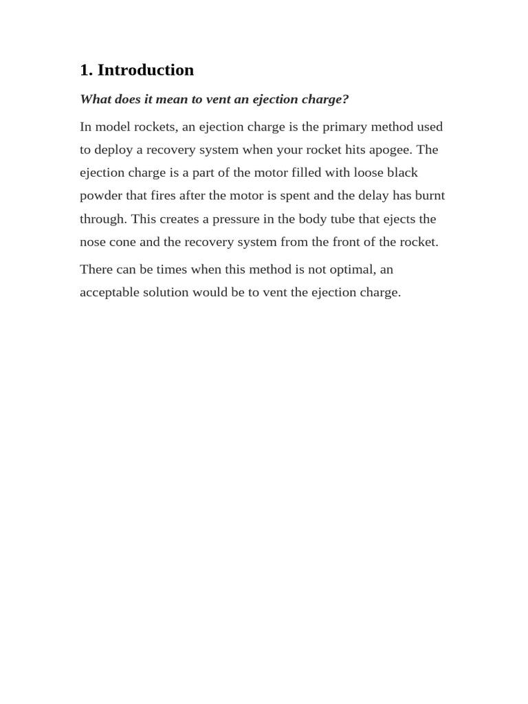 Venting Ejection Charges in Model Rockets | PDF
