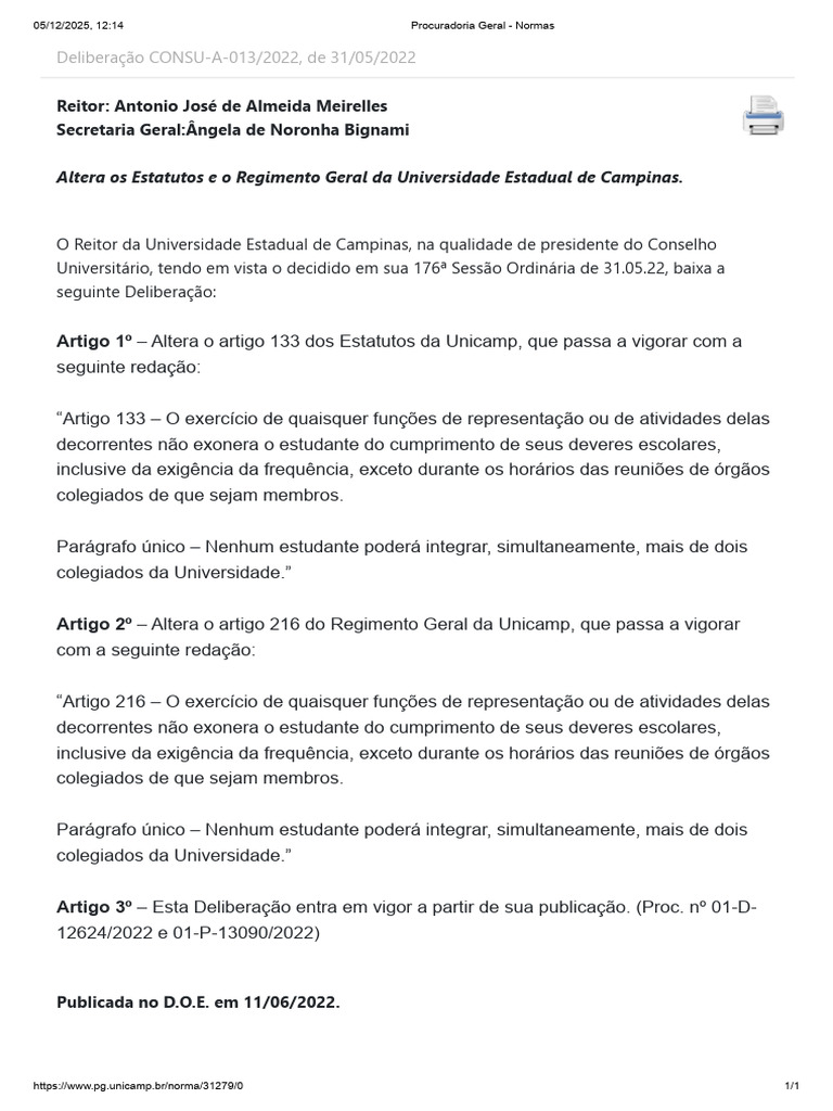 Deliberação CONSU a 013 2022 | PDF